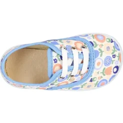 Zapatilla o bamba en lona con dibujos de flores para niños y niñas.