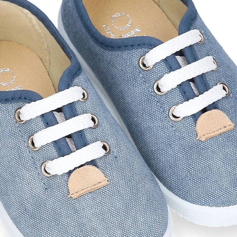 Zapatilla o Bamba niño en lona JEANS.