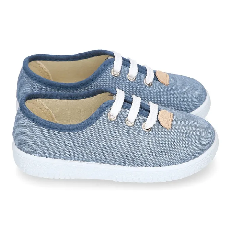 Zapatilla o Bamba niño en lona JEANS.