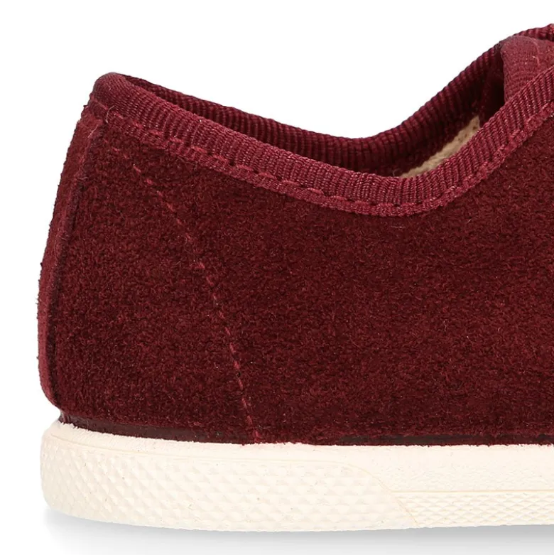 Zapatilla o Bamba niños con cordones lazo VICHY y puntera en piel serraje.