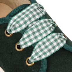 Zapatilla o Bamba niños con cordones lazo VICHY y puntera en piel serraje.