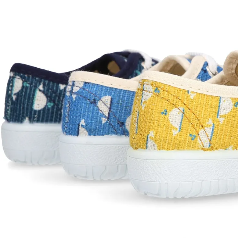 Zapatilla o Bamba niños en lona con BALLENAS.