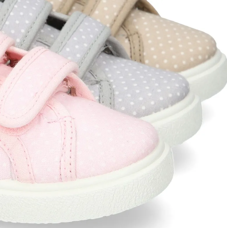 Zapatilla sin cordones en lona con LUNARES.