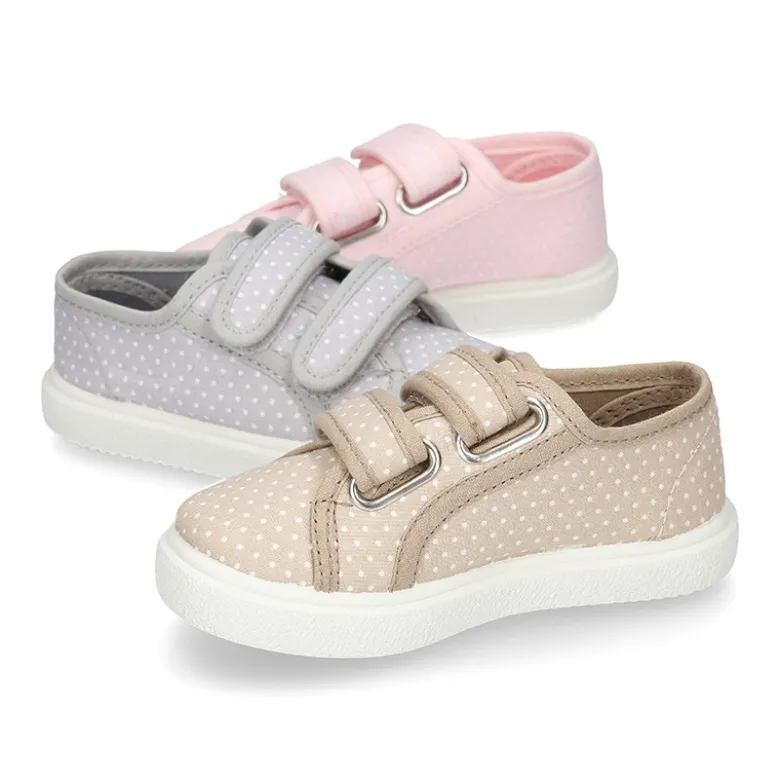 Zapatilla sin cordones en lona con LUNARES.