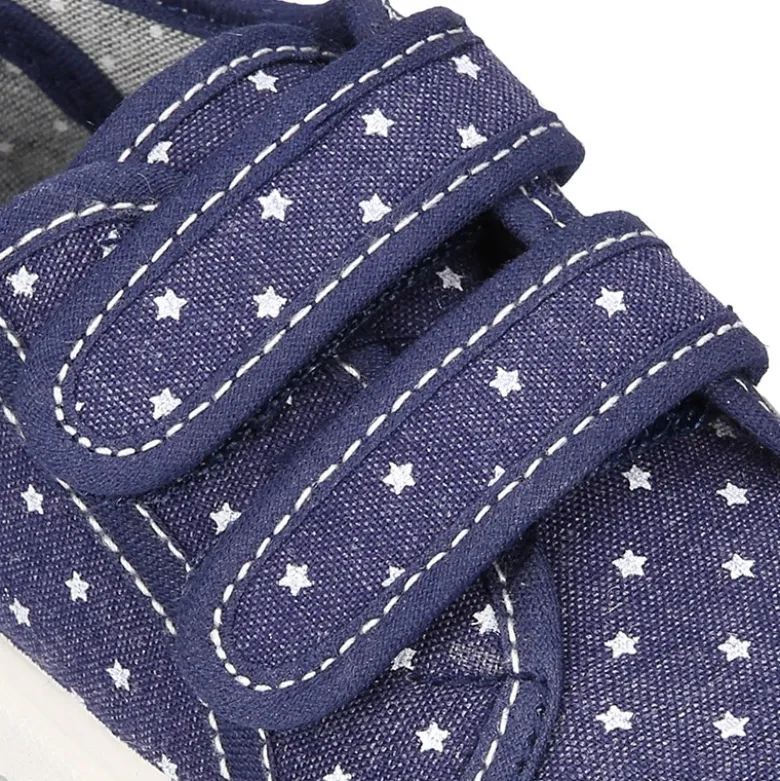 Zapatilla sin cordones en lona jeans con ESTRELLAS.