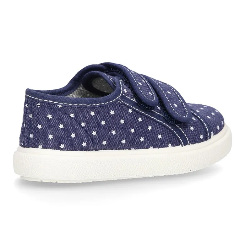 Zapatilla sin cordones en lona jeans con ESTRELLAS.