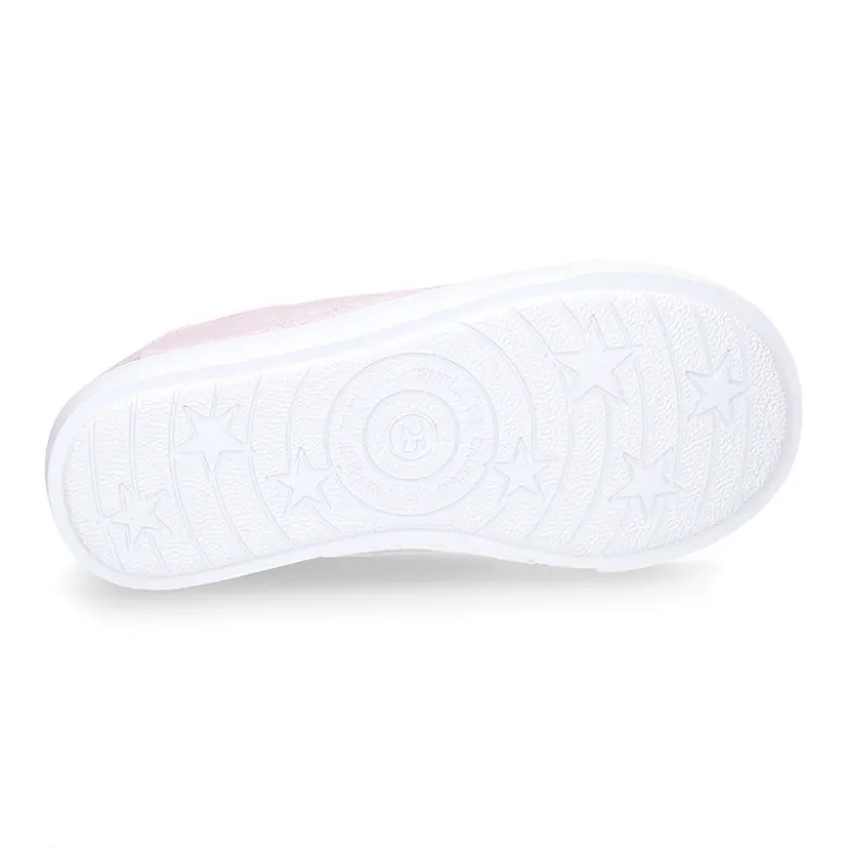 Zapatilla tipo bamba con cordones en lona METALIZADA.