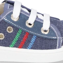 Zapatilla tipo BAMBA niño con cremallera, cordones y puntera en lona algodón.