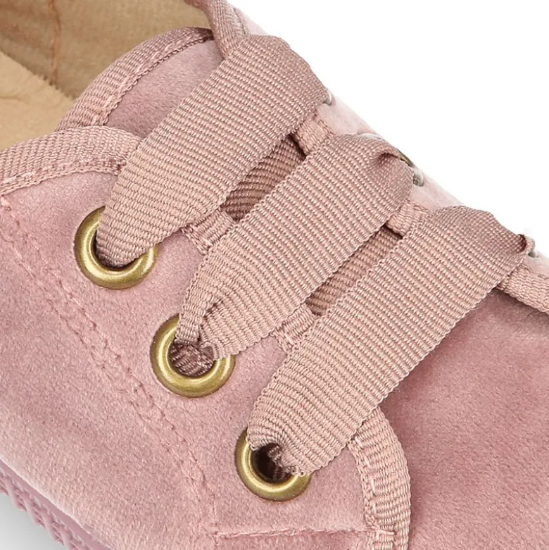 Zapatilla tipo BAMBA niños con cordones LAZO en terciopelo.