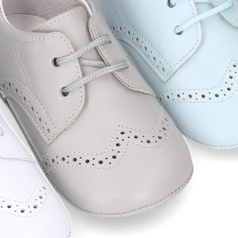 Zapatito BLUCHER bebé niño en piel napa.