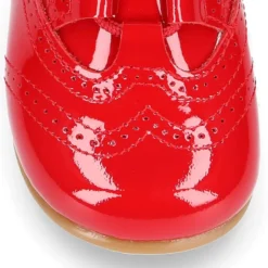 Zapatito inglés en piel charol ROJO.