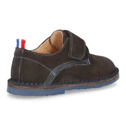 Zapatito tipo BLUCHER niño sin cordones en piel serraje.