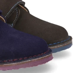 Zapatito tipo BLUCHER niño sin cordones en piel serraje.