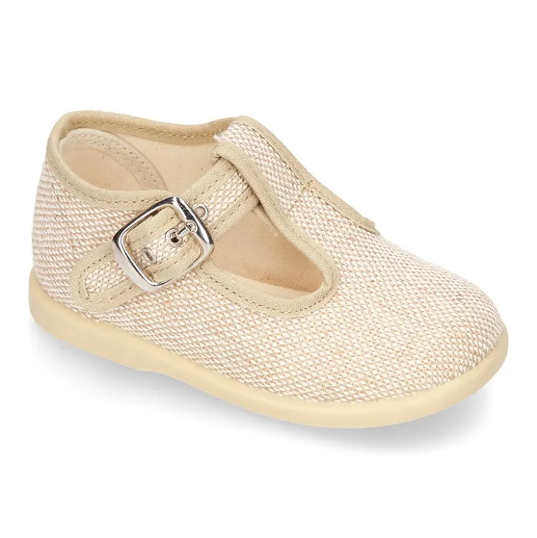 Zapatito tipo Pepito en LINO para peques.