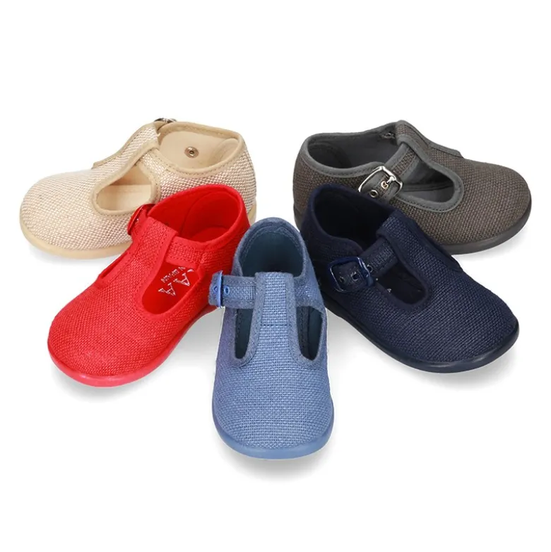 Zapatito tipo Pepito en LINO para peques.
