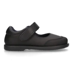 Zapato colegial tipo Mercedita con cierre adherente y puntera en piel lavable para peques.