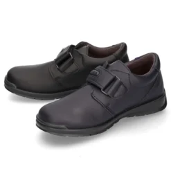 Zapato colegio tipo Blucher sin cordones en piel lavable.