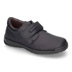 Zapato colegio tipo Blucher sin cordones en piel lavable.