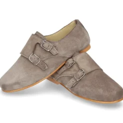 Zapato de vestir niña tipo Blucher con DOBLE HEBILLA en Piel serraje.