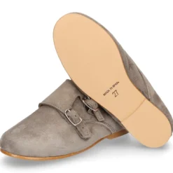 Zapato de vestir niña tipo Blucher con DOBLE HEBILLA en Piel serraje.