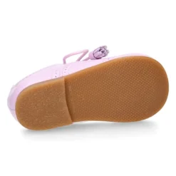 Zapato niño INGLES con cordones y borlas en piel napa LILA.