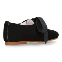 Zapato Niños tipo Blucher estilizado en piel ANTE NEGRO.