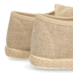 Zapato niño tipo Bamba en LINO con cordones y suela alpargata.