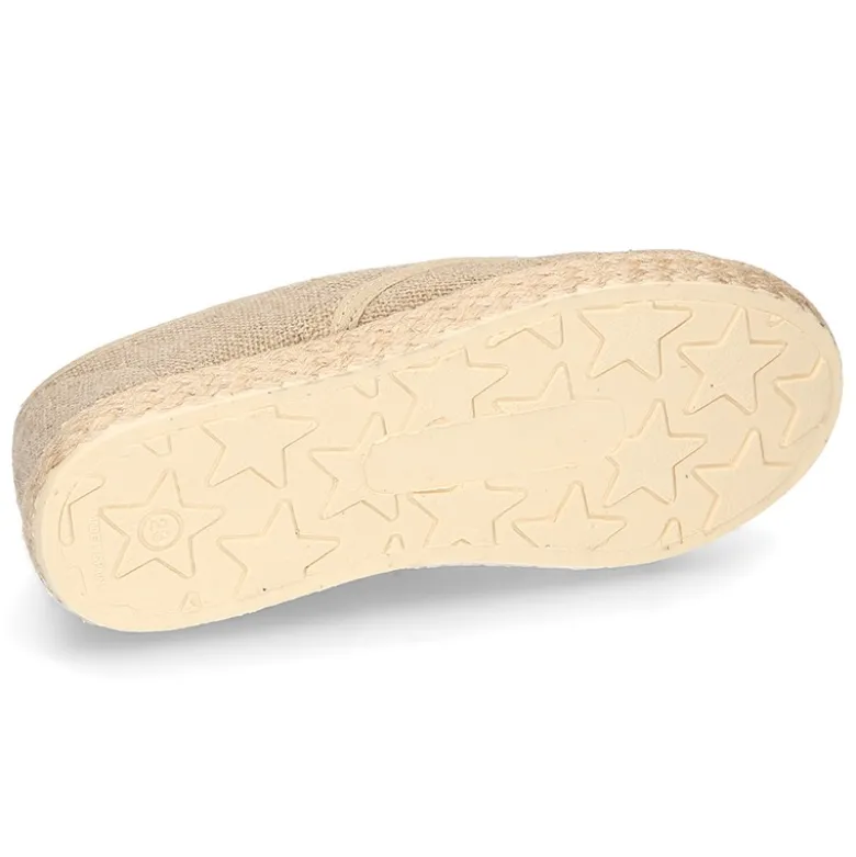 Zapato niño tipo Bamba en LINO con cordones y suela alpargata.