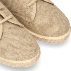 Zapato niño tipo Bamba en LINO con cordones y suela alpargata.