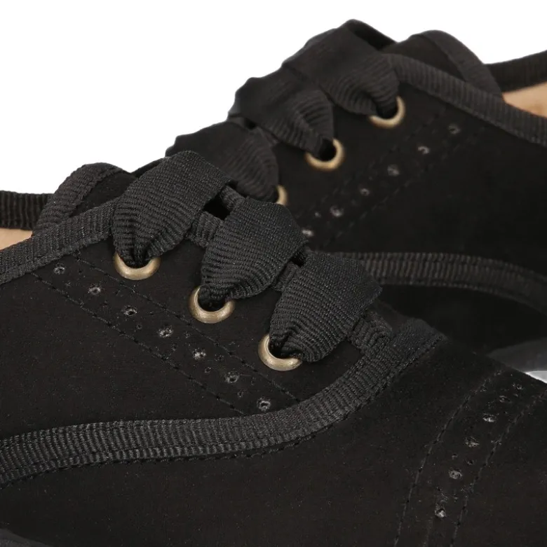 Zapato tipo BLUCHER niños en Serratex NEGRO con picados.